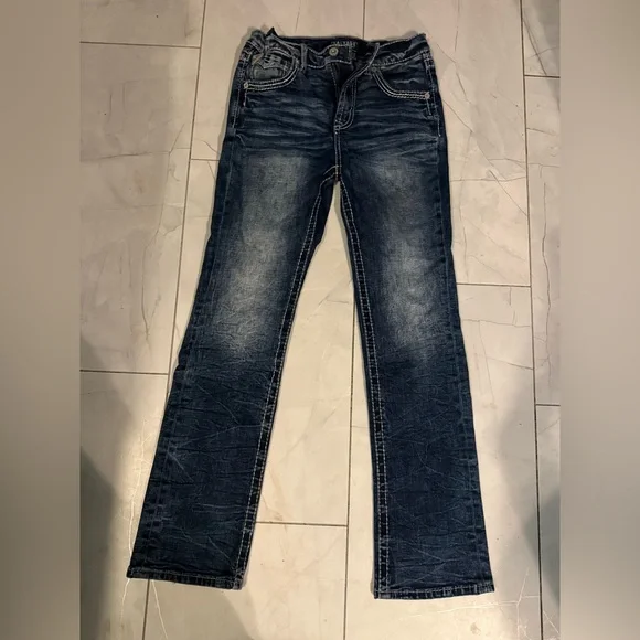 Buckle Dark Blue Denim Jeans - Picture 1 of 3